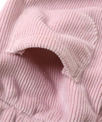 蝴蝶結針織燈芯絨可愛長褲 10分丈