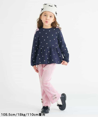 蝴蝶結針織燈芯絨可愛長褲 10分丈