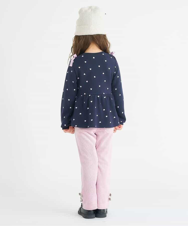 蝴蝶結針織燈芯絨可愛長褲 10分丈