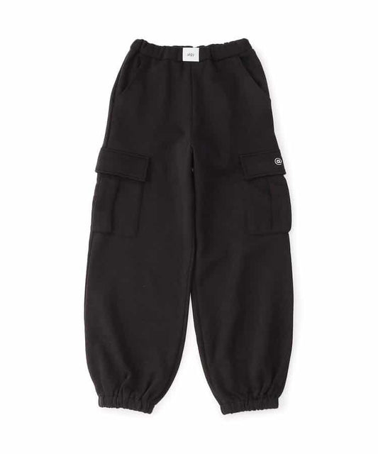 加絨正面標識工裝褲