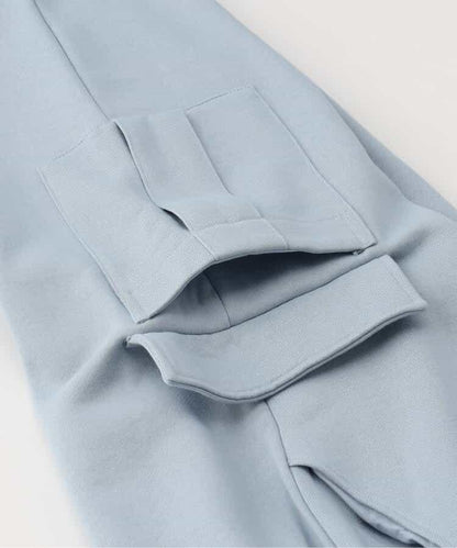 加絨正面標識工裝褲