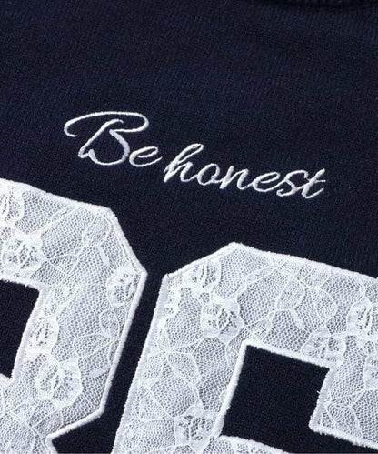 順滑數字圖案寬鬆針織衫