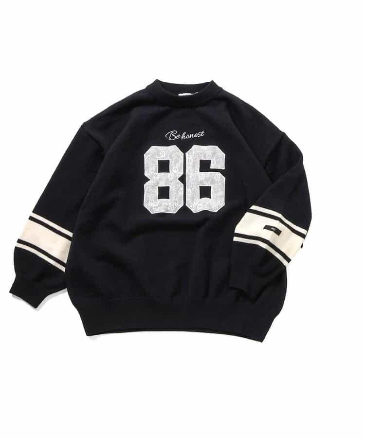 順滑數字圖案寬鬆針織衫