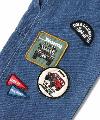 Jimny聯名徽章裝飾牛仔褲 10分褲