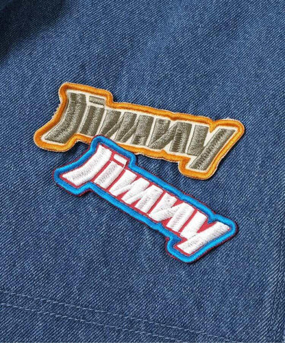 Jimny聯名徽章裝飾牛仔褲 10分褲