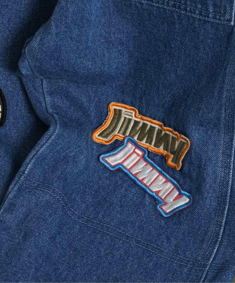 Jimny聯名徽章裝飾牛仔褲 10分褲