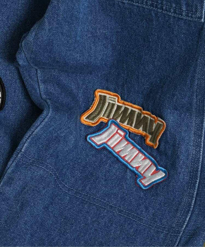 Jimny聯名徽章裝飾牛仔褲 10分褲