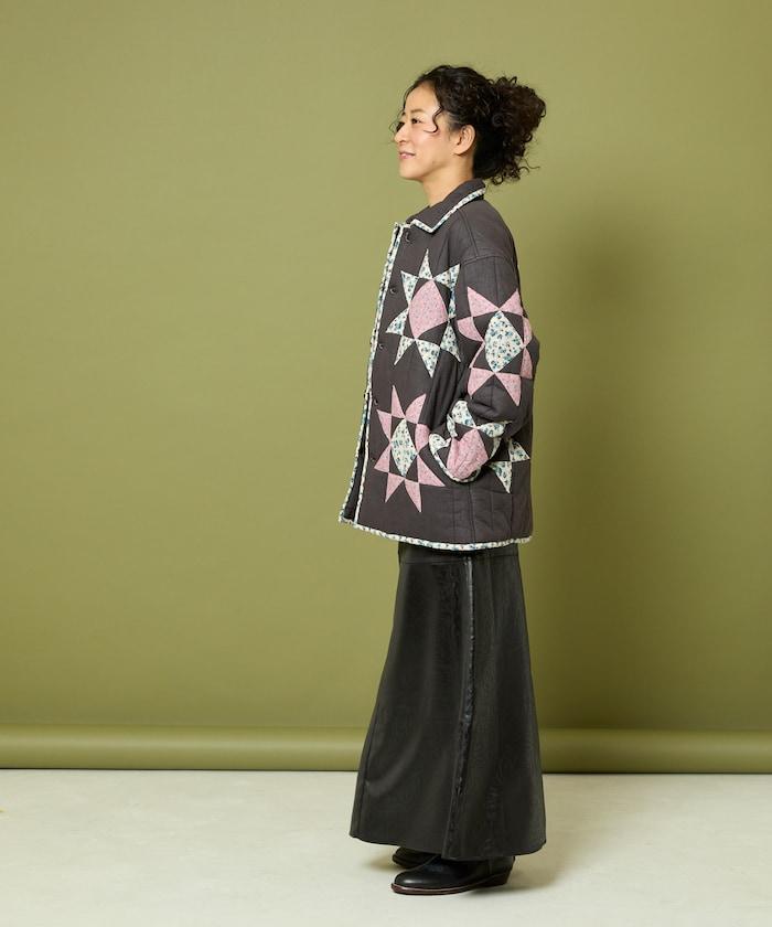 印度星星圖案夾棉絎縫外套