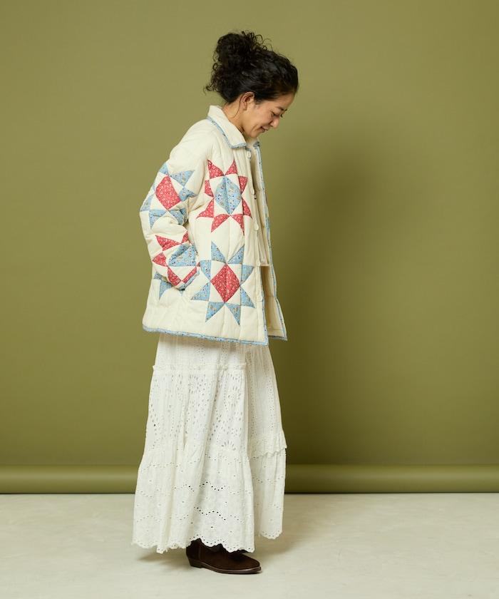 印度星星圖案夾棉絎縫外套