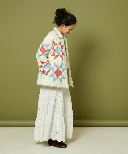 印度星星圖案夾棉絎縫外套