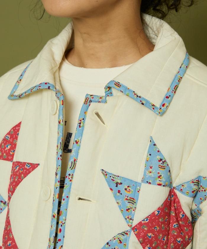 印度星星圖案夾棉絎縫外套