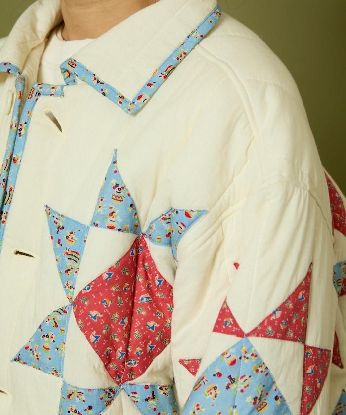 印度星星圖案夾棉絎縫外套