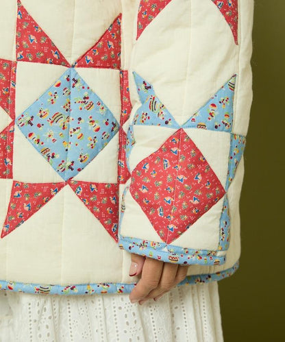 印度星星圖案夾棉絎縫外套