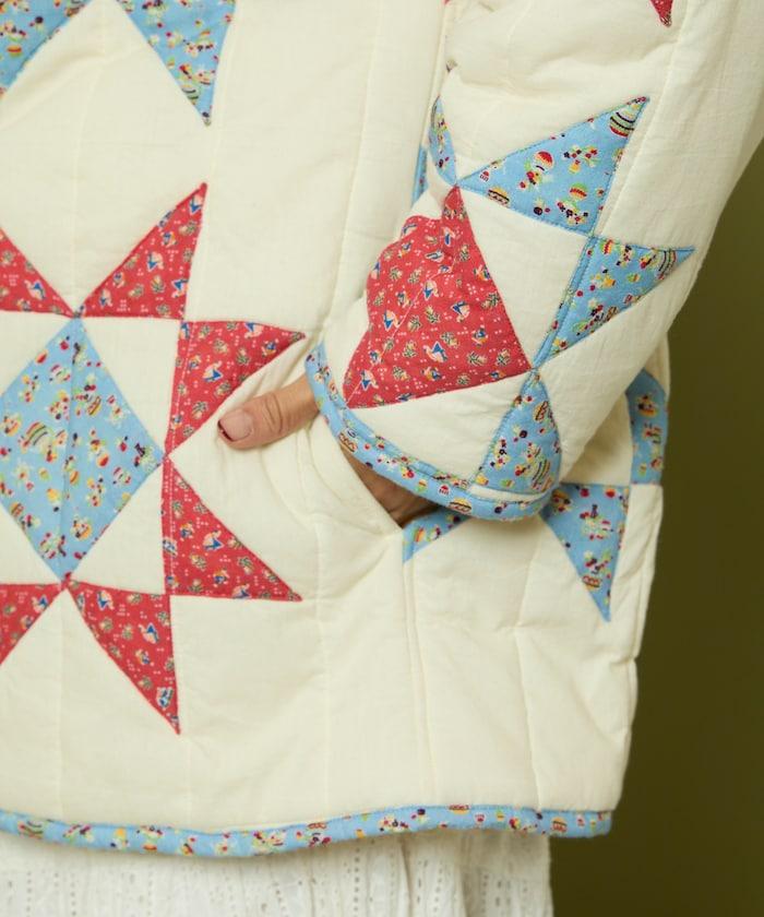 印度星星圖案夾棉絎縫外套