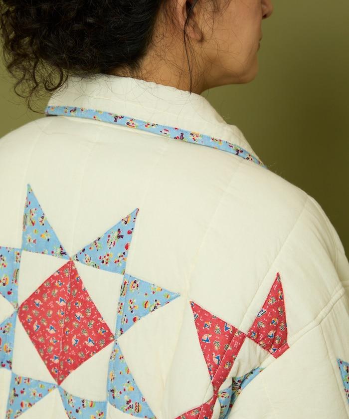 印度星星圖案夾棉絎縫外套