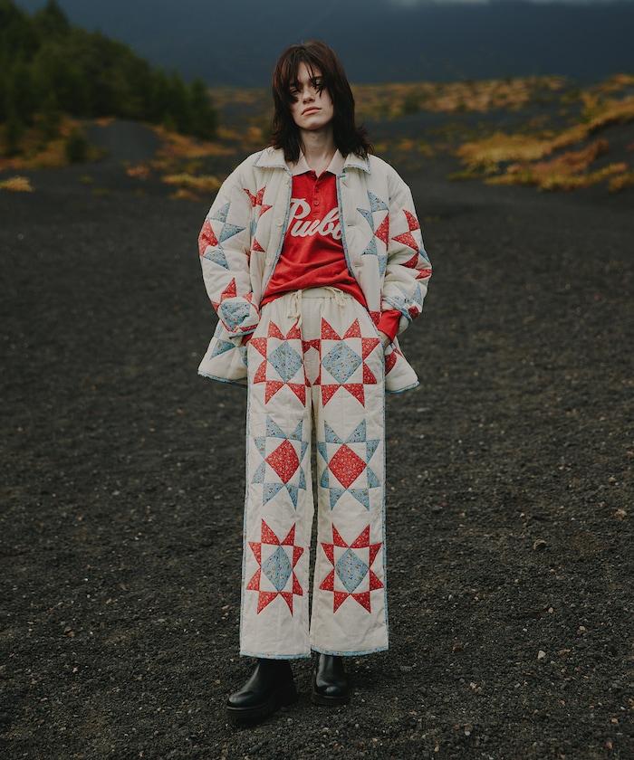 印度星星圖案夾棉絎縫外套