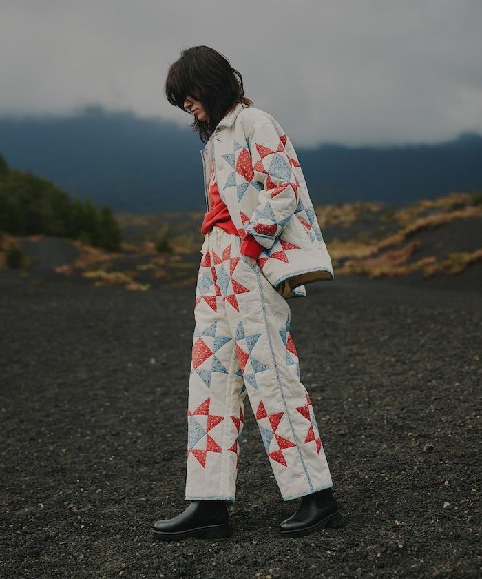 印度星星圖案夾棉絎縫外套