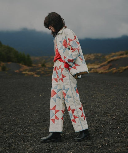 印度星星圖案夾棉絎縫外套