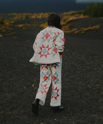 印度星星圖案絎縫長褲