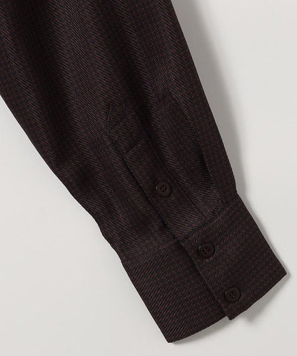 混色格紋拉鍊襯衫