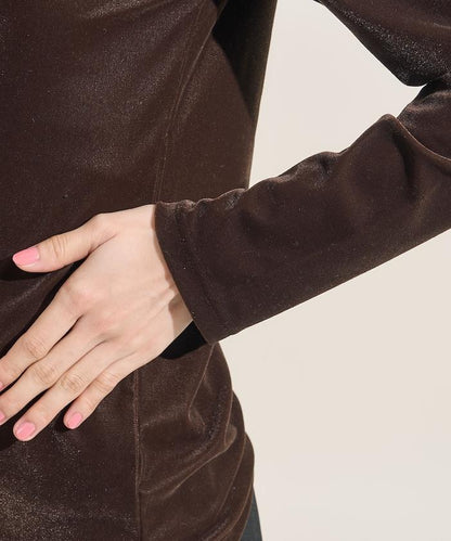 天鵝絨運動衫船領上衣