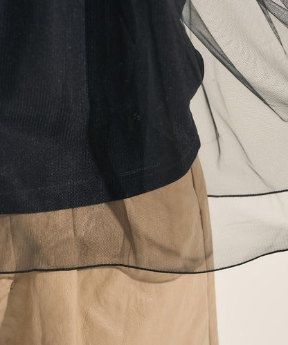 天鵝絨運動服拼接網紗上衣