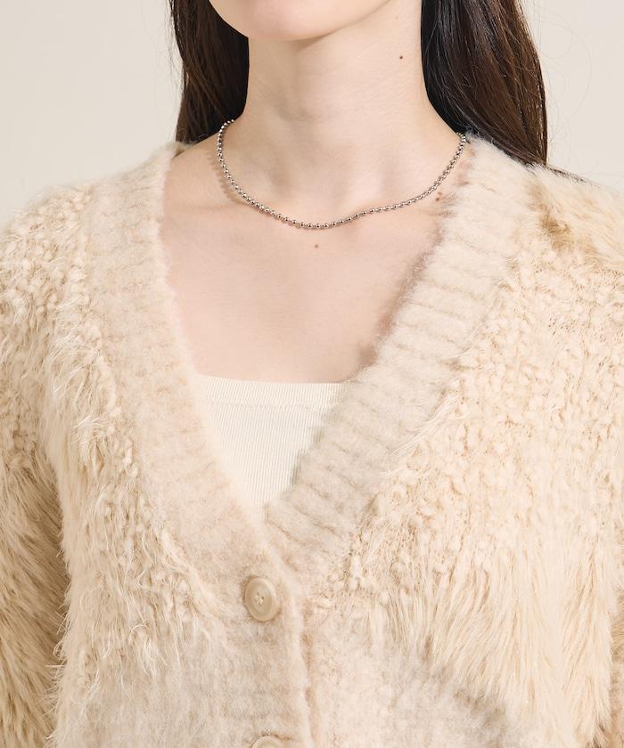 混紡紗線單色針織開衫