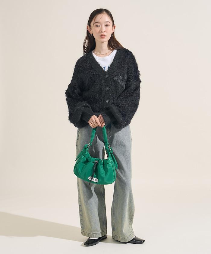 混紡紗線單色針織開衫