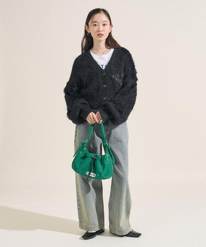 混紡紗線單色針織開衫