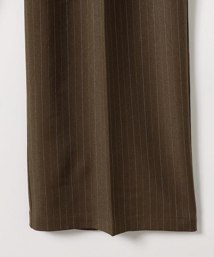 配腰帶褶皺寬鬆長褲