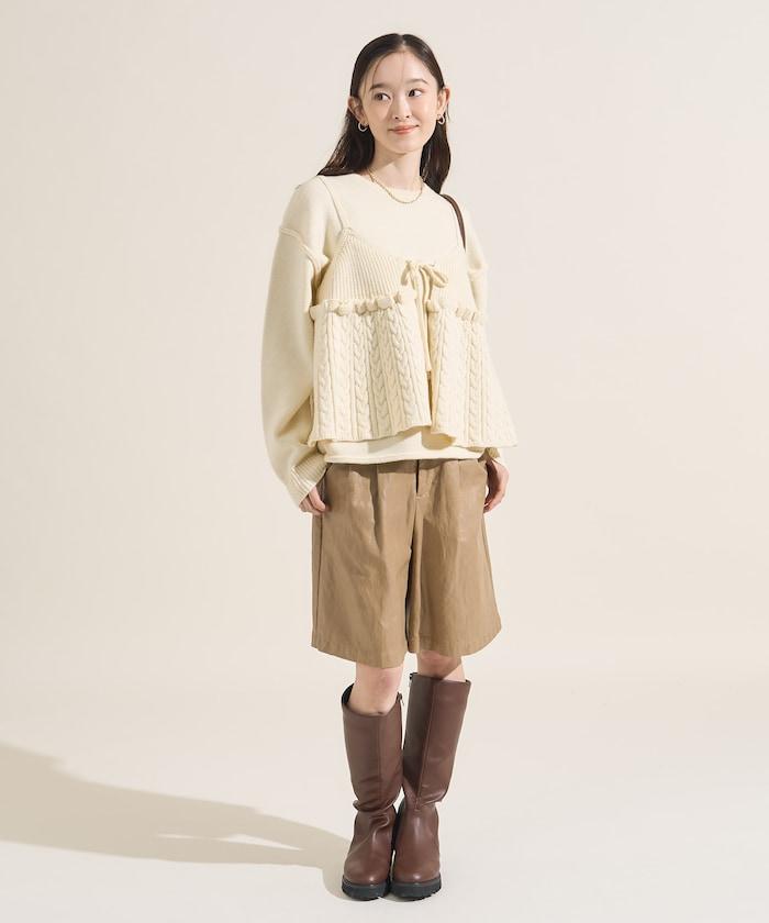 【套裝商品】麻花針織背心套裝