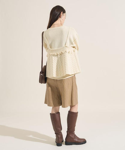 【套裝商品】麻花針織背心套裝