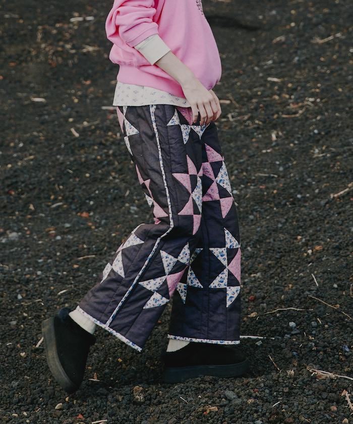 印度星星圖案絎縫長褲