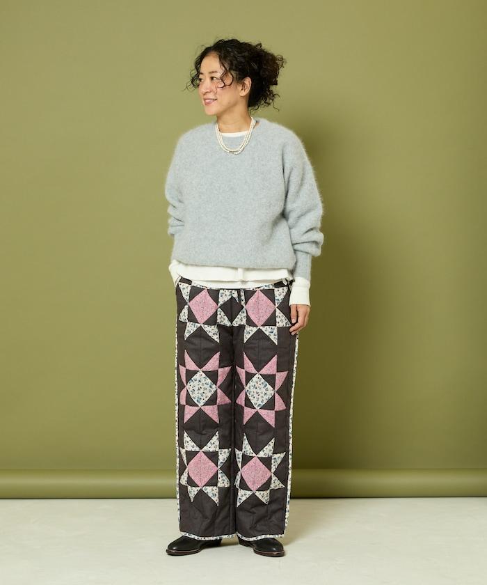 印度星星圖案絎縫長褲