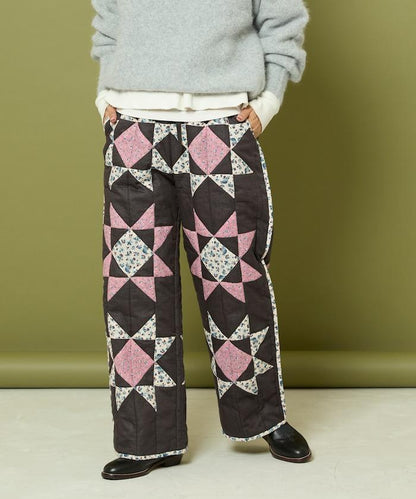 印度星星圖案絎縫長褲