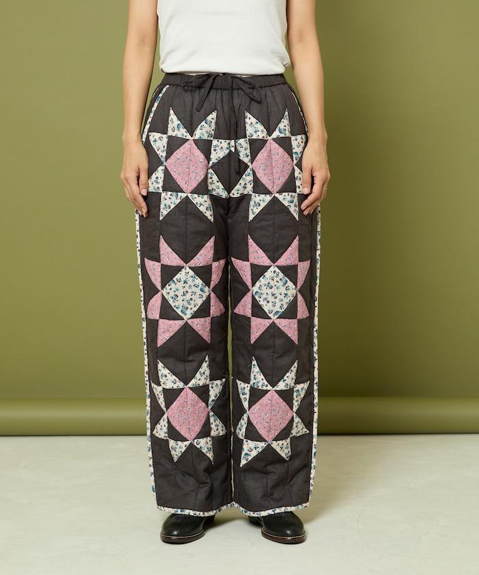 印度星星圖案絎縫長褲