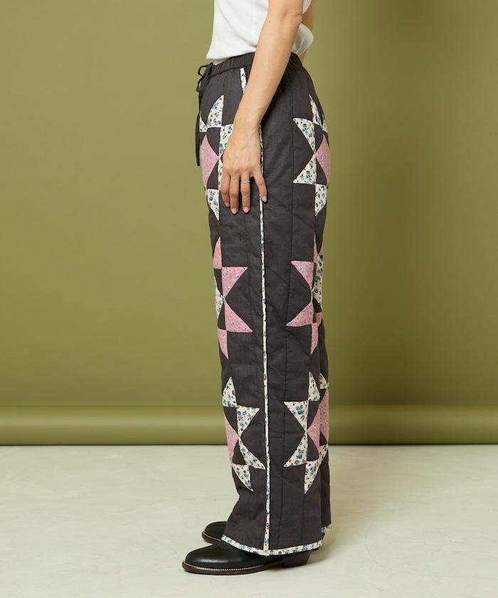 印度星星圖案絎縫長褲