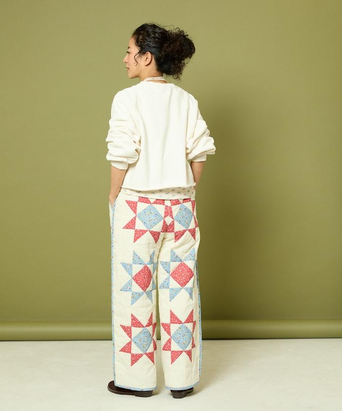 印度星星圖案絎縫長褲