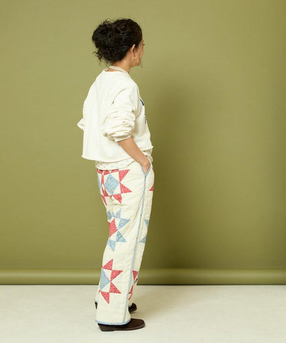 印度星星圖案絎縫長褲