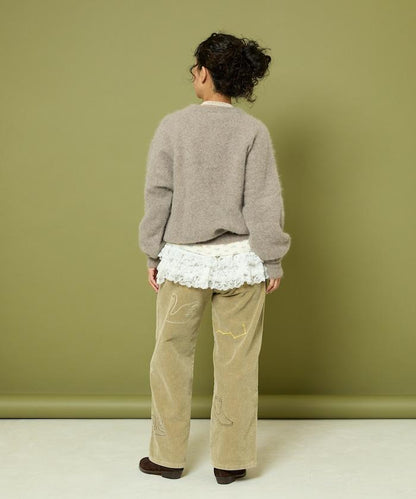 鏈式縫線燈芯絨長褲