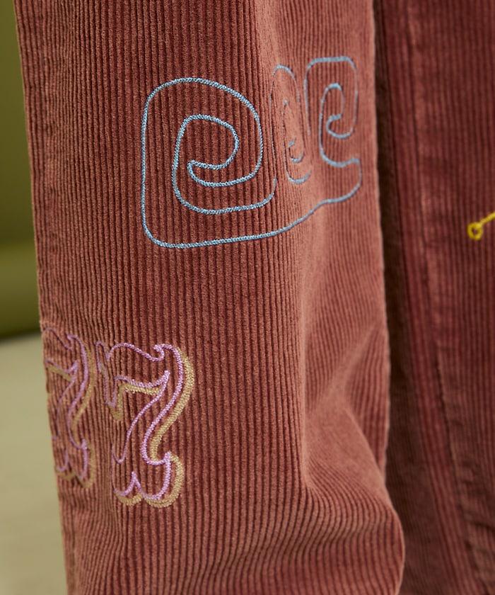 鏈式縫線燈芯絨長褲