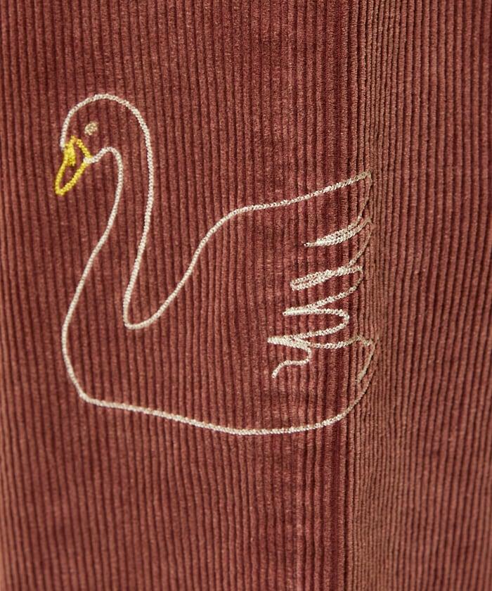 鏈式縫線燈芯絨長褲