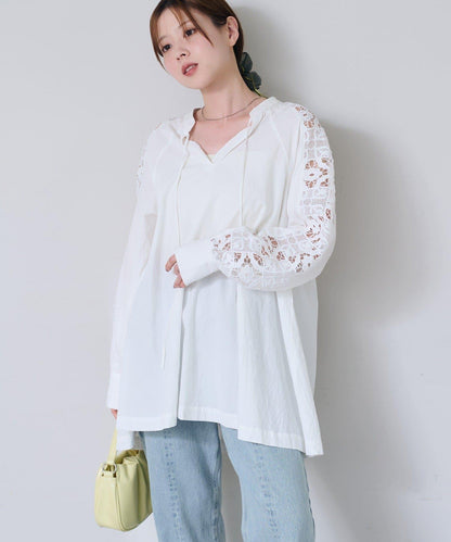 Kastane 袖蕾絲束腰上衣