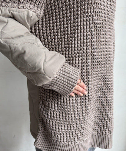 拼接絎縫針織衫