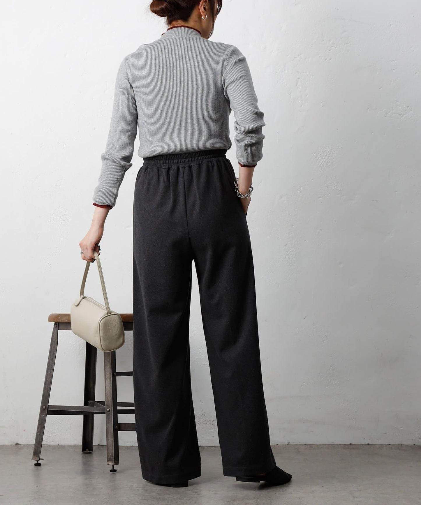 羊毛感針織休閒褲