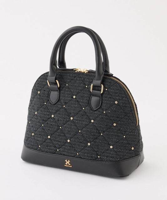 【HolidayCollection】寶石裝飾鉚釘手提包