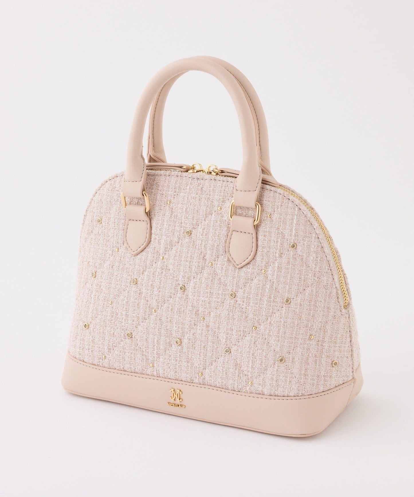 【HolidayCollection】寶石裝飾鉚釘手提包