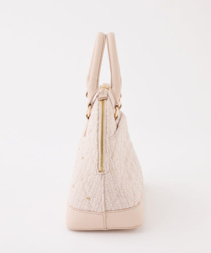 【HolidayCollection】寶石裝飾鉚釘手提包