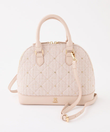 【HolidayCollection】寶石裝飾鉚釘手提包