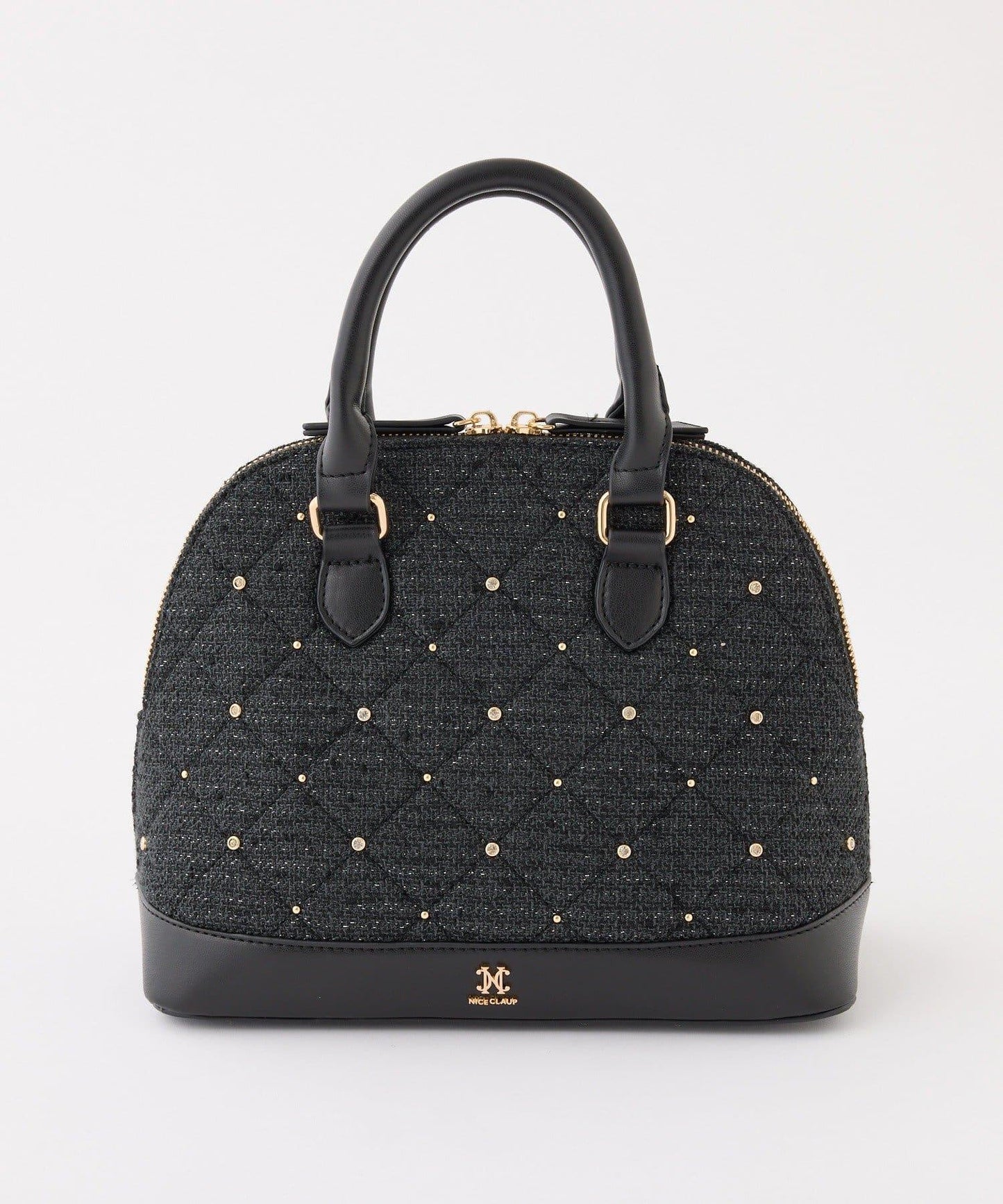 【HolidayCollection】寶石裝飾鉚釘手提包